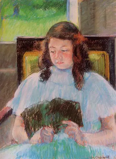 Young Girl Reading Mary Cassatt